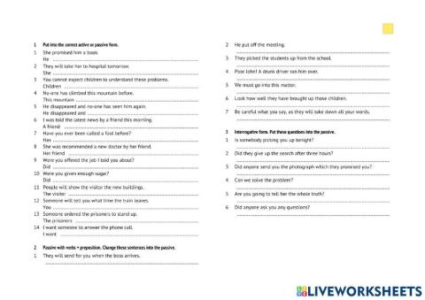 Passive sentences 1º Bachillerato