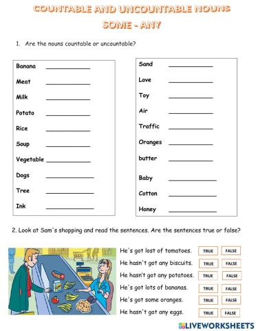 Countable- Uncountable nouns & Some - Any