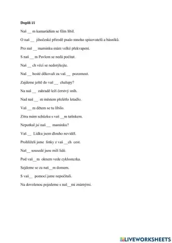 Zájmena náš, váš