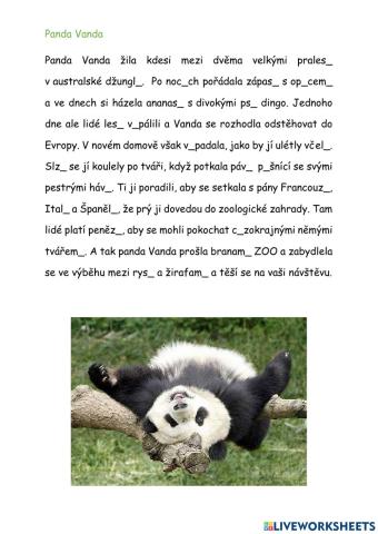 Vzory, vyjmenovaná slova - procvičování