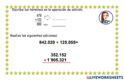 Adición y términos