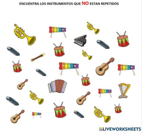 Selecciona los instrumentos que NO están repetidos