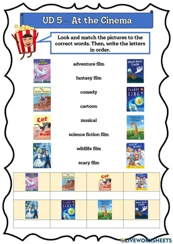 4º UD 5 - At the Cinema Ficha 1