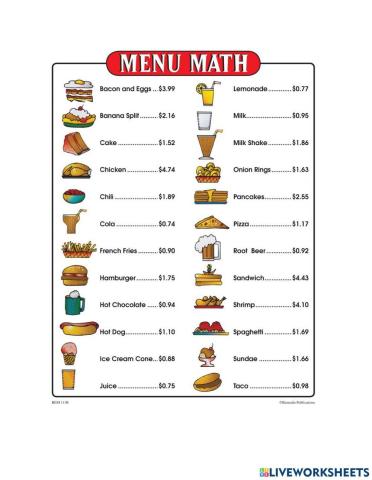 Menu math