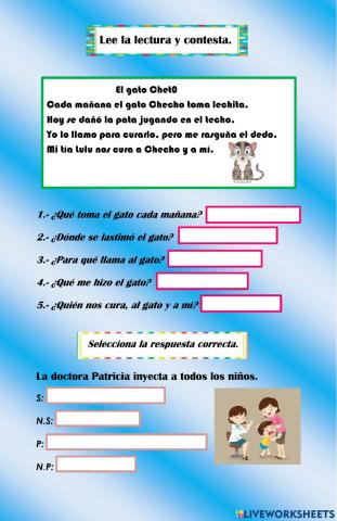 Oraciones con núcleo del sujeto y predicado