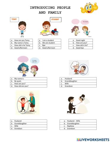 Introducing people and Family this is