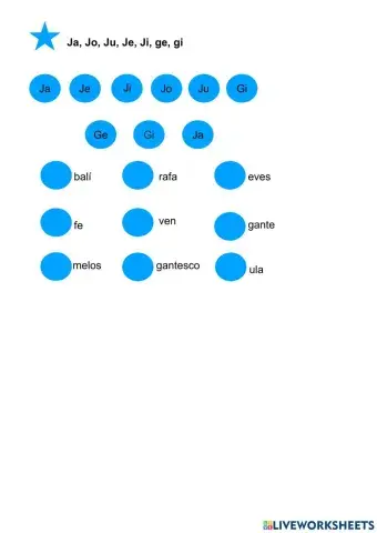 Ja, jo, ju, je, ji, ge, gi