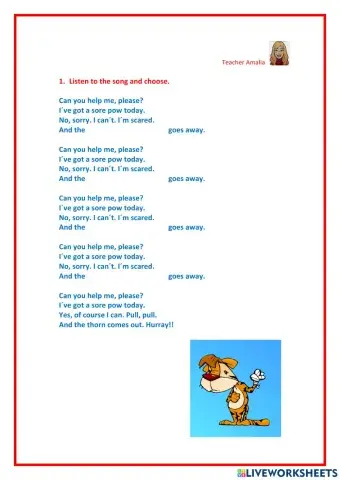 I've got a sore pow song 1º