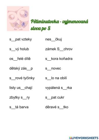 Vyjmenovaná slova po S