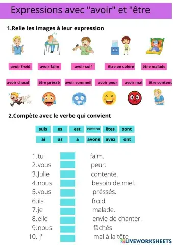 Expressions avec avoir et être