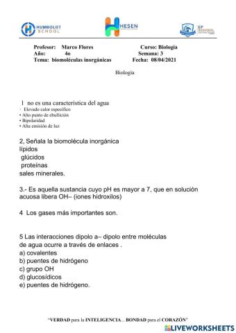 Biomoléculas inórganicas