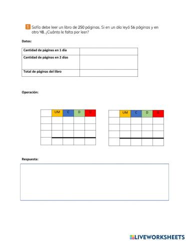 Problemas de sumas y restas