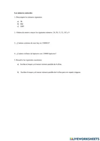 Los números naturales