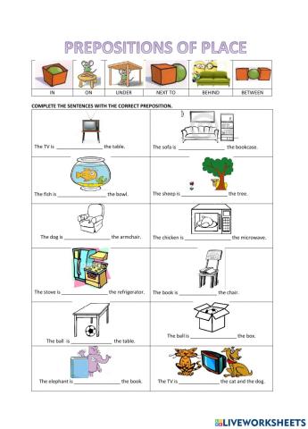 Prepositions of place