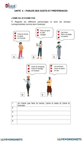 Aimer et les loisirs