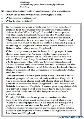 Writing feel strong about something