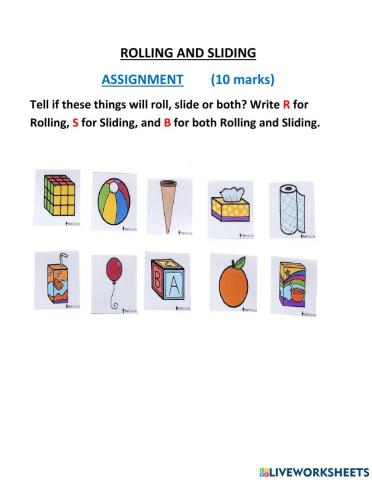 ROLLING AND SLIDING OBJECTS