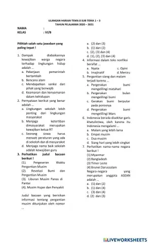 Penilaian Harian Tema 8