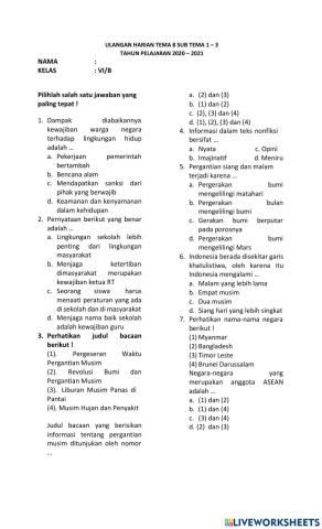 Penilaian Harian Tema 8