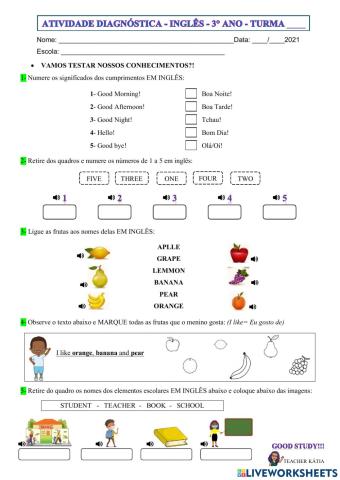 3° ano -INGLÊS- 09-04-21-