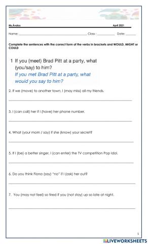 Senior class. second conditional