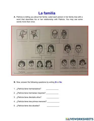 Vocabulario de la familia