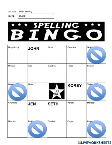Bingo - jaden