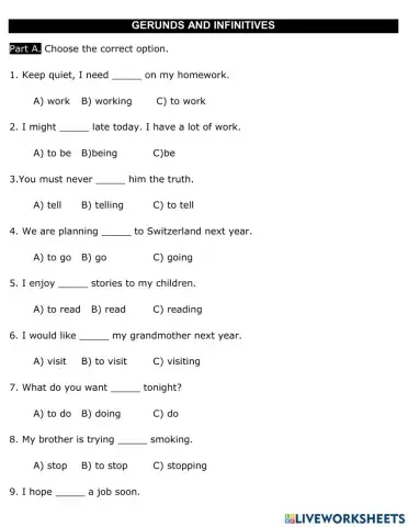 Gerunds and Infinitives