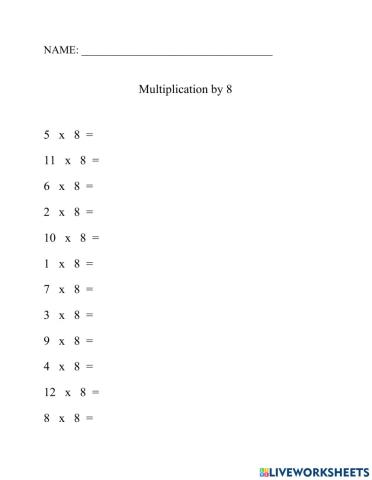 Multiplication by 8