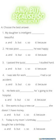 And, but, because, so