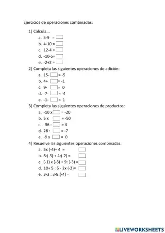 Operaciones combinadas