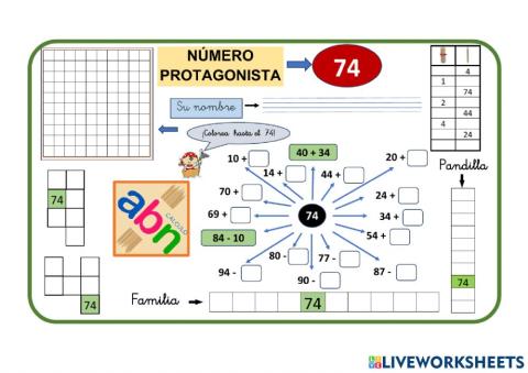 Numeración abn 1º primaria ficha 73