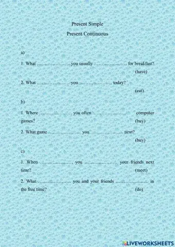 Present simple vs present continuous
