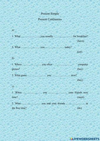 Present simple vs present continuous