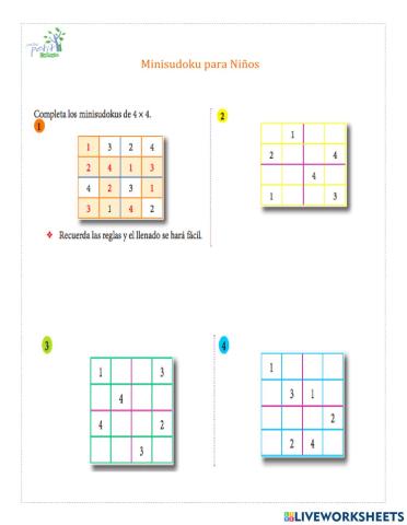 Minisudoku para Niños