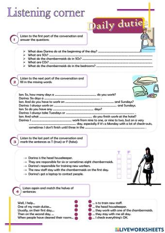 Listening Corner - Daily duties