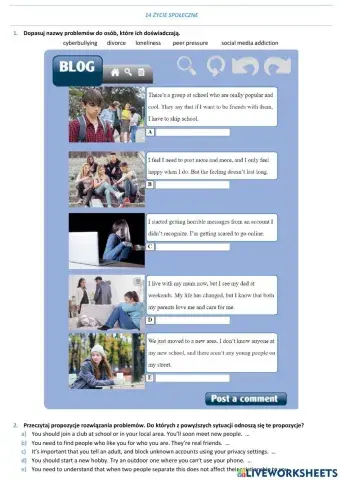 E8 U14 Życie Społeczne Vocabulary
