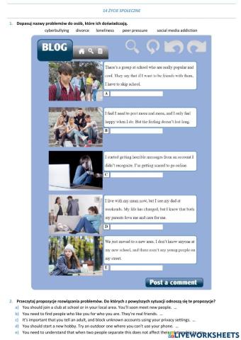 E8 U14 Życie Społeczne Vocabulary