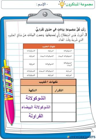 جمع البيانات (المستوى الثاني)