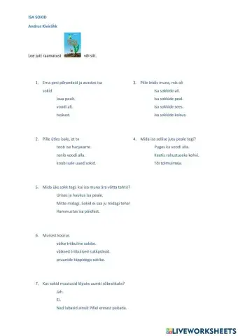 Lugemisül -Isa sokid-, 2.klass