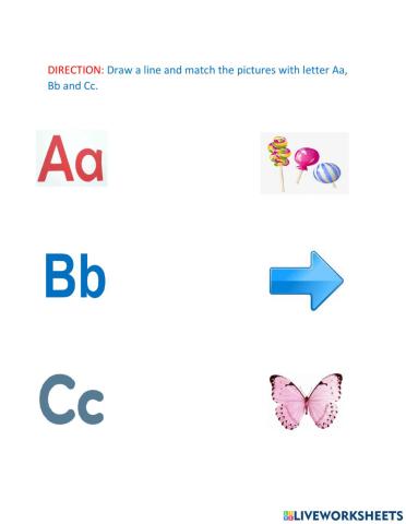 Alphabets- Aa, Bb ,Cc