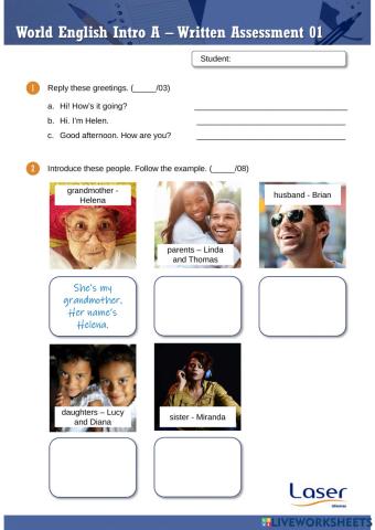 World English Intro - Part A - Evaluation Exercises for Units 1 to 3