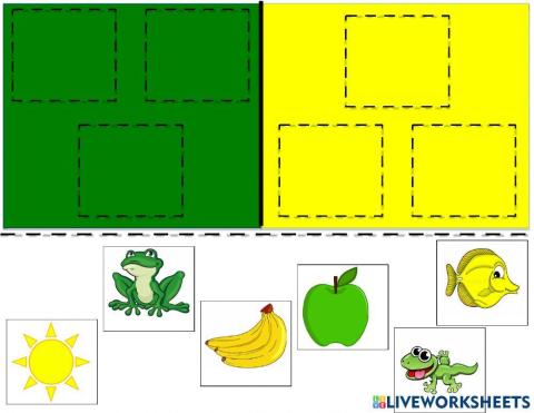 Sorting yellow and green colors