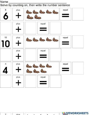 Counting on with Cookies and number sentences