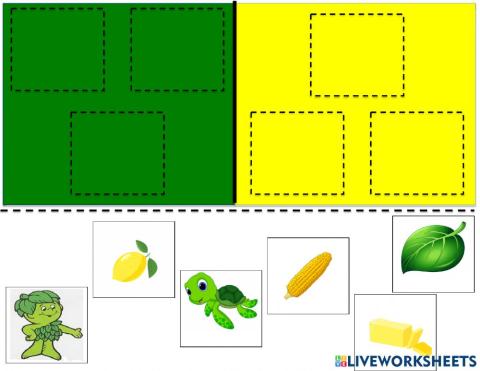 Sorting yellow and green