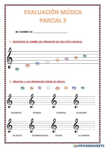 EVALUACIÓN MUSICA 3EGB