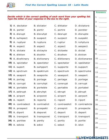 Lesson 18 - Latin Roots 2
