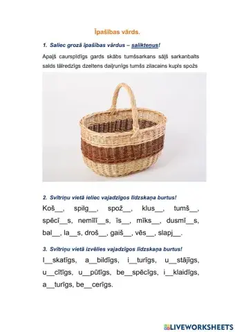 Īpašības vārds 3. klase