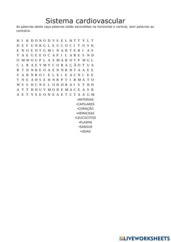 Sistema cardiovascular- CRUZADINHA