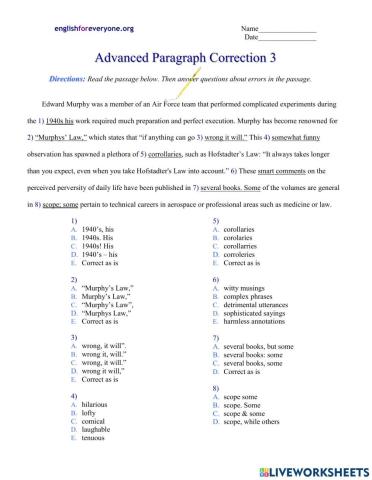 Advanced Paragraph Correction 3